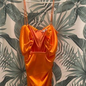 Fashion Nova silk orange dress